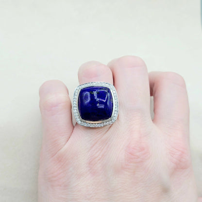 David Yurman Albion 17mm Lapis Lazuli Diamond Ring