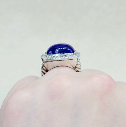 David Yurman Albion 17mm Lapis Lazuli Diamond Ring