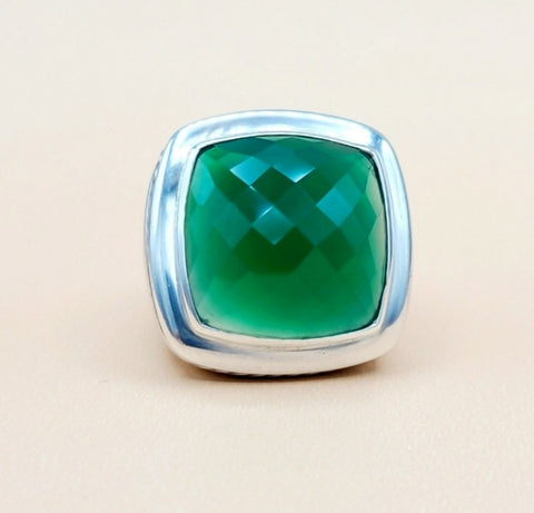  David Yurman Albion 20mm Green Onyx Ring