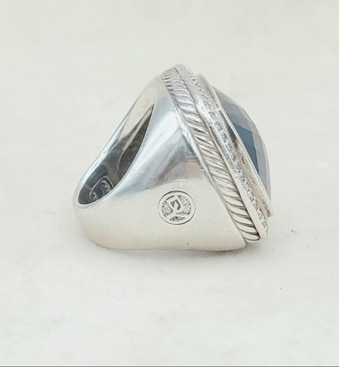  David Yurman Albion 20mm Hematite & Diamond Ring