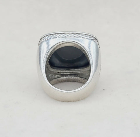  David Yurman Albion 20mm Hematite & Diamond Ring
