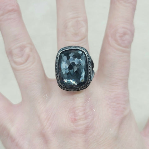  David Yurman Albion Blackened Gray Orchid Ring – Diamonds