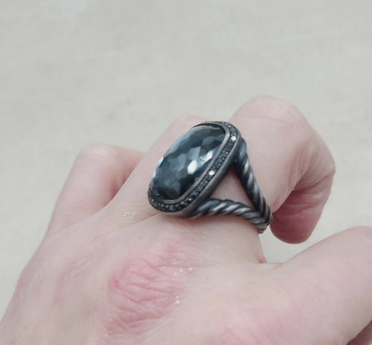  David Yurman Albion Blackened Gray Orchid Ring – Diamonds