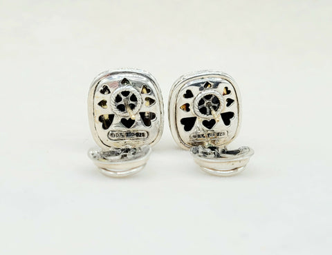  David Yurman Albion Earrings Black Onyx, Diamonds & Gold