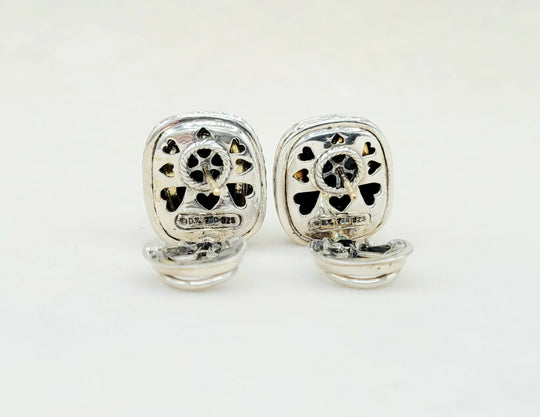  David Yurman Albion Earrings Black Onyx, Diamonds & Gold