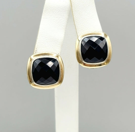 David Yurman Albion Earrings Black Onyx & Gold  AYW Luxury