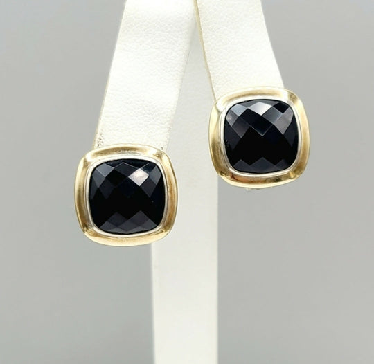  David Yurman Albion Earrings Black Onyx & Gold