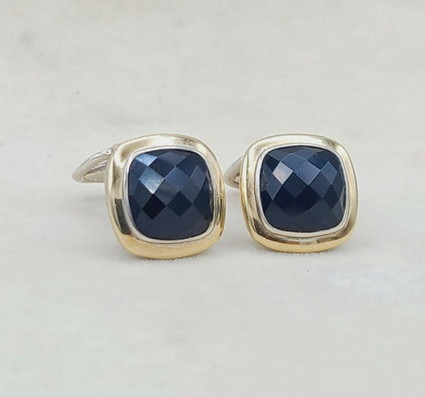  David Yurman Albion Earrings Black Onyx & Gold