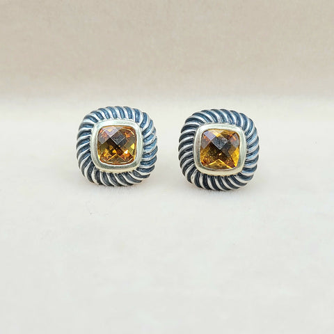  David Yurman Albion Earrings Citrine & Gold