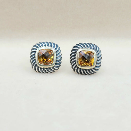  David Yurman Albion Earrings Citrine & Gold