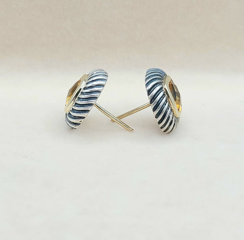  David Yurman Albion Earrings Citrine & Gold