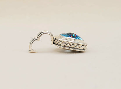 David Yurman Albion 14mm Blue Topaz Pendant Enhancer
