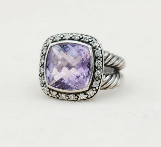  David Yurman Albion Moonlight Ice 11mm Lavender Amethyst Diamond Ring