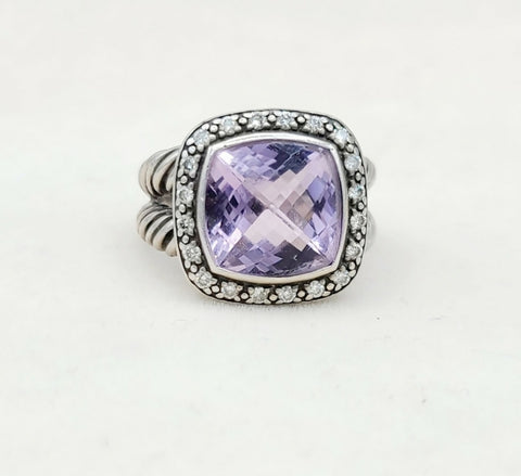  David Yurman Albion Moonlight Ice 11mm Lavender Amethyst Diamond Ring