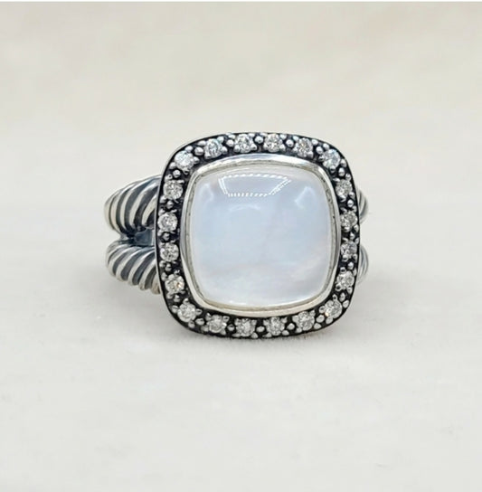    David Yurman Albion Moonlight Ice Moonstone Ring – Diamond