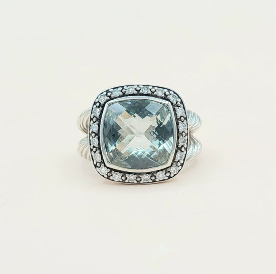  David Yurman Albion Moonlight Ice Ring 11mm Prasiolite