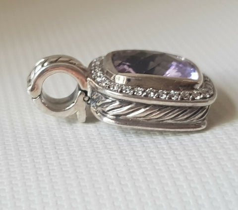  David Yurman Albion Pendant 11mm Amethyst & Diamond