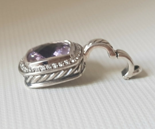  David Yurman Albion Pendant 11mm Amethyst & Diamond