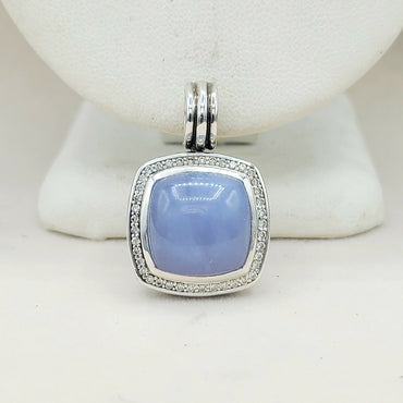  David Yurman Albion Pendant 14mm Chalcedony & Diamonds