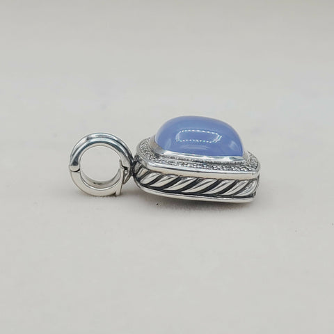  David Yurman Albion Pendant 14mm Chalcedony & Diamonds