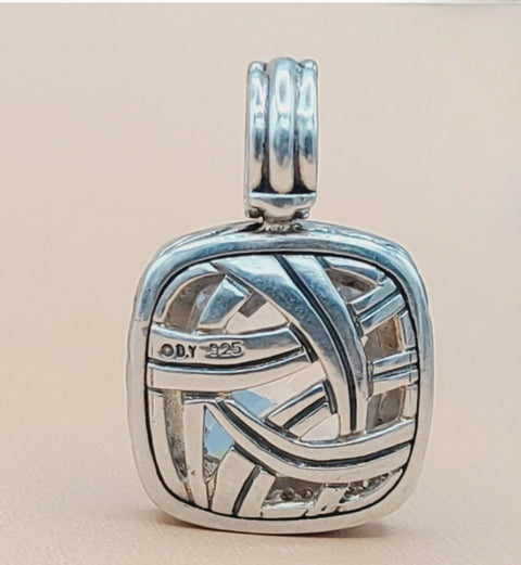  David Yurman Albion Pendant – 14mm White Topaz & Diamonds