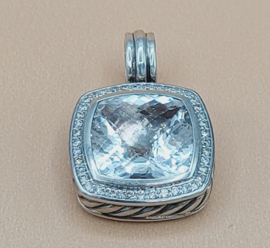  David Yurman Albion Pendant – 14mm White Topaz & Diamonds