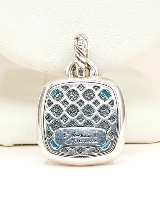  David Yurman Albion Pendant 17mm Blue Topaz & Diamonds