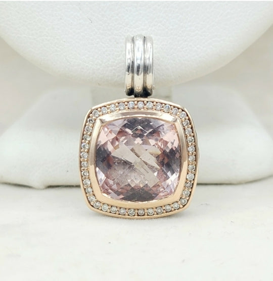  David Yurman Albion Pendant – Morganite, Diamond & Rose Gold