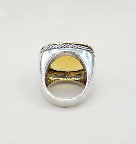  David Yurman Albion Ring 20mm Citrine & Diamonds