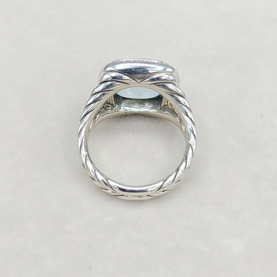  David Yurman Albion Ring Blue Topaz & Diamonds