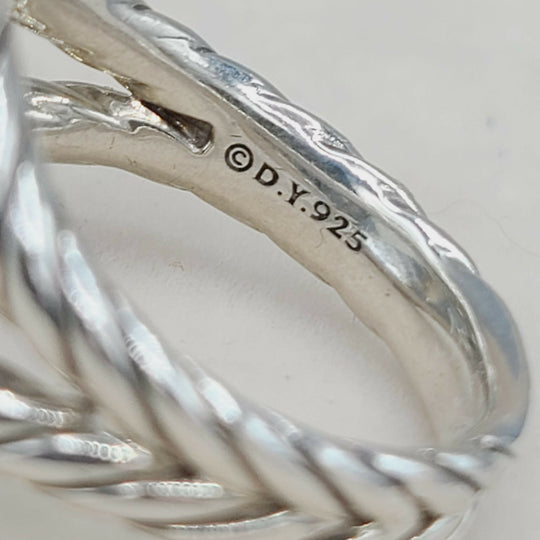  David Yurman Albion Ring Blue Topaz & Diamonds