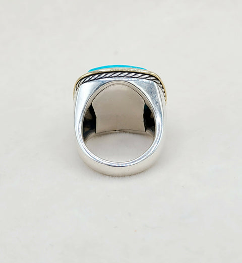  David Yurman Albion Statement Ring Turquoise & Gold