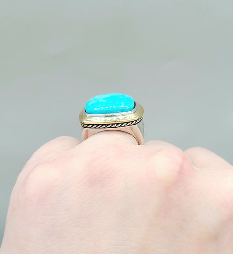  David Yurman Albion Statement Ring Turquoise & Gold