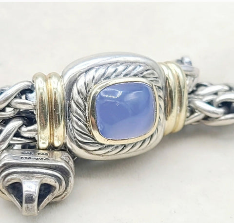  David Yurman Albion Wheat Bracelet – Chalcedony & Gold