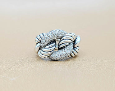  David Yurman Belmont Curb Link Ring Wide Diamond