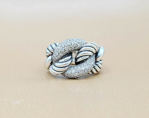  David Yurman Belmont Curb Link Ring Wide Diamond