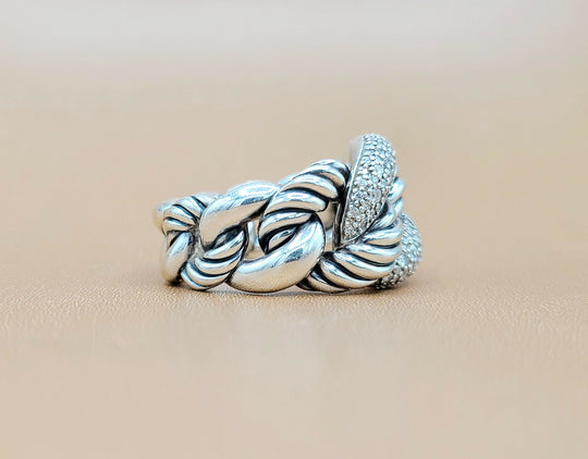  David Yurman Belmont Curb Link Ring Wide Diamond