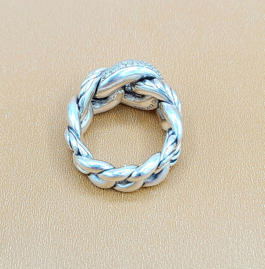  David Yurman Belmont Curb Link Ring Wide Diamond