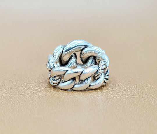  David Yurman Belmont Curb Link Ring Wide Diamond