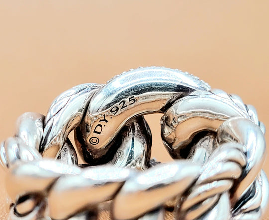  David Yurman Belmont Curb Link Ring Wide Diamond