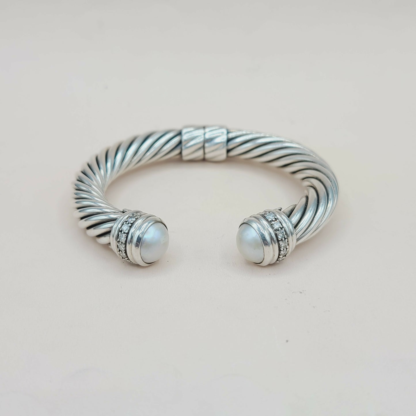    David Yurman Bracelet 10mm Pearl & Diamonds