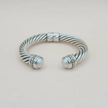    David Yurman Bracelet 10mm Pearl & Diamonds