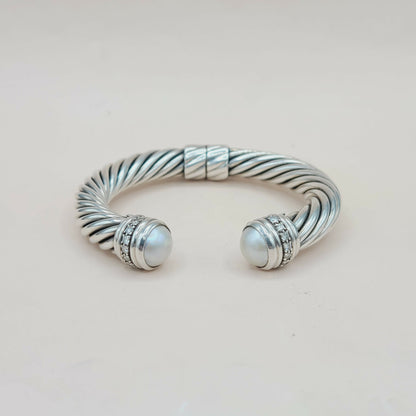    David Yurman Bracelet 10mm Pearl & Diamonds