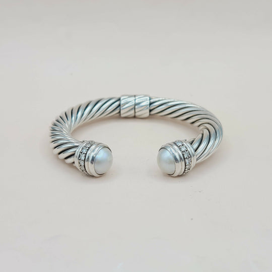  David Yurman Bracelet 10mm Pearl & Diamonds