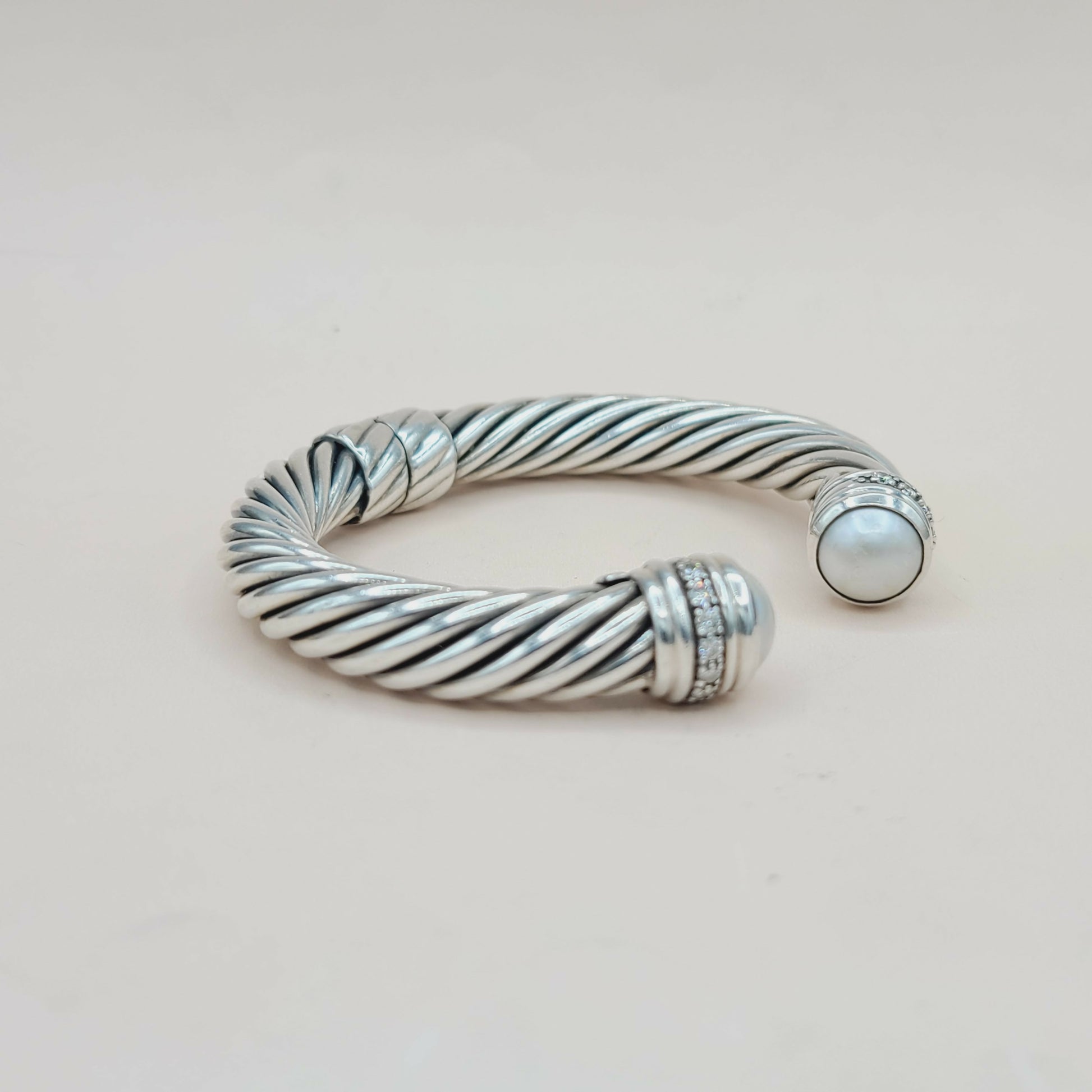    David Yurman Bracelet 10mm Pearl & Diamonds
