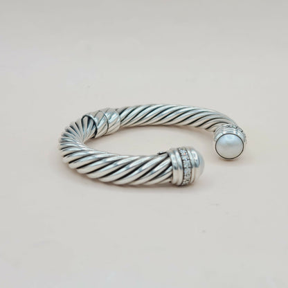    David Yurman Bracelet 10mm Pearl & Diamonds