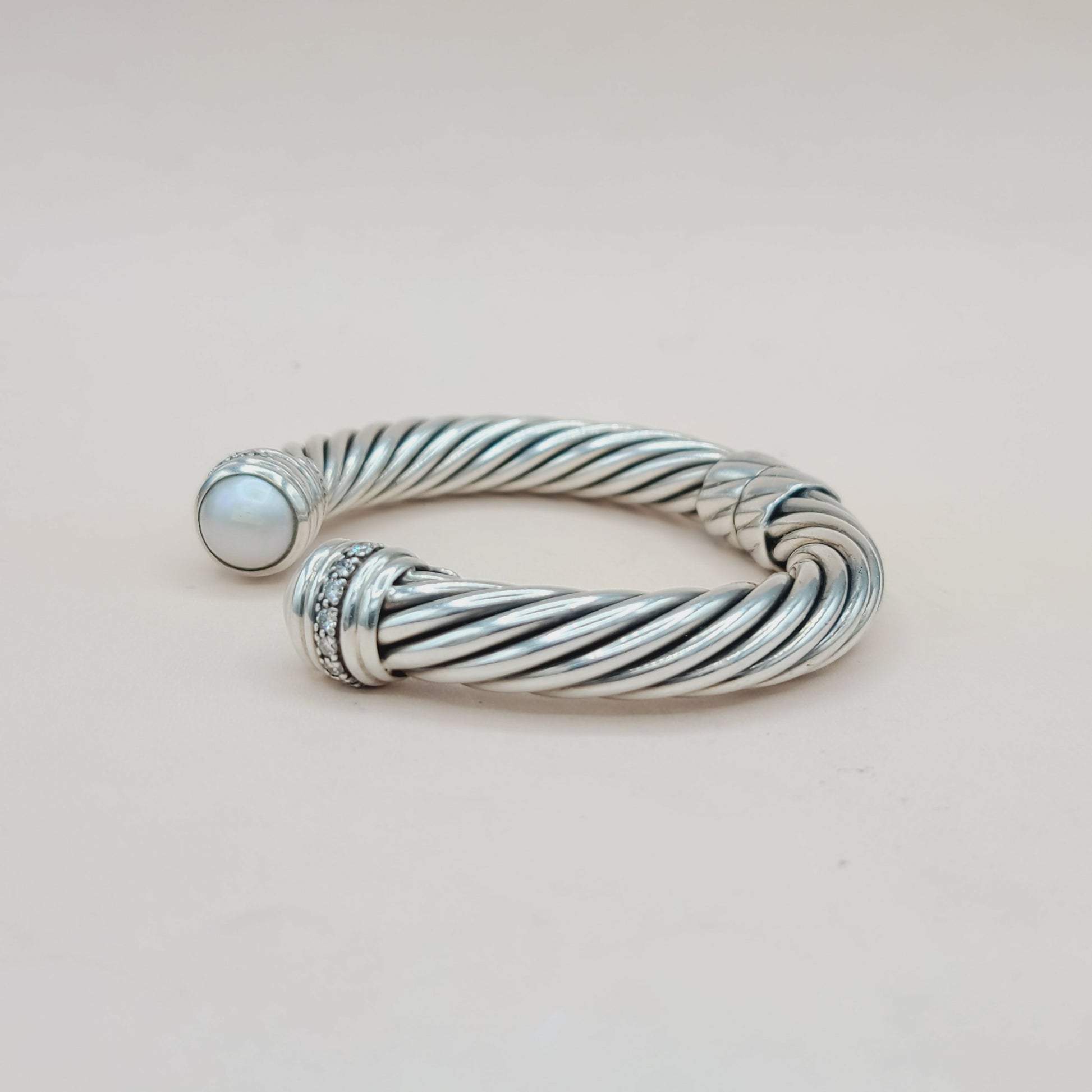    David Yurman Bracelet 10mm Pearl & Diamonds