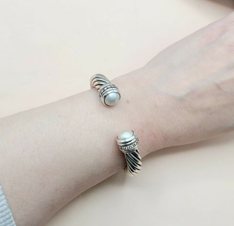  David Yurman Bracelet 10mm Pearl & Diamonds