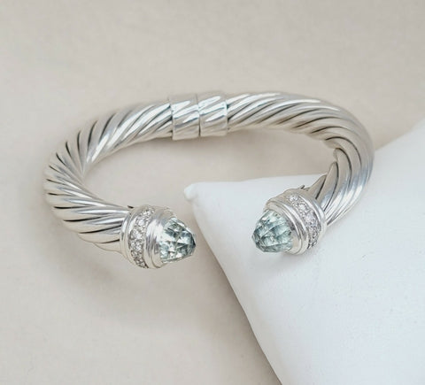 David Yurman Bracelet 10mm – Prasiolite & Diamonds