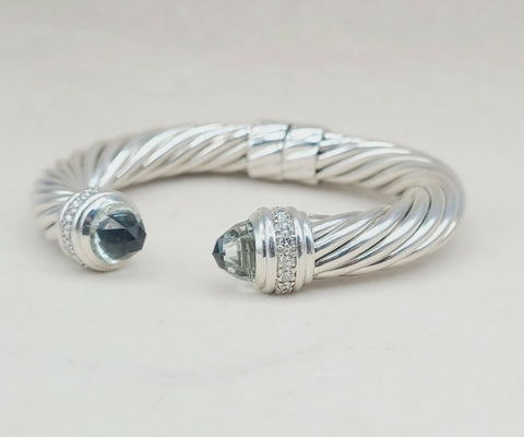  David Yurman Bracelet 10mm – Prasiolite & Diamonds